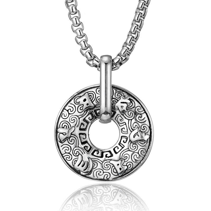 Wear FengShui Tibetan Om Mani Padme Hum Peace Buckle Creativity Necklace Pendant