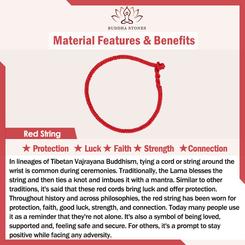 Wear FengShui Chinese Zodiac Natural Garnet Peace Buckle Blessing Red String Belly Chain