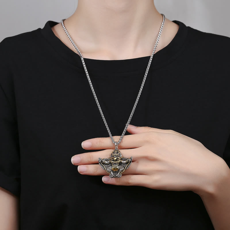 Wear FengShui Tibet Garuda Bird Copper Protection Necklace Pendant