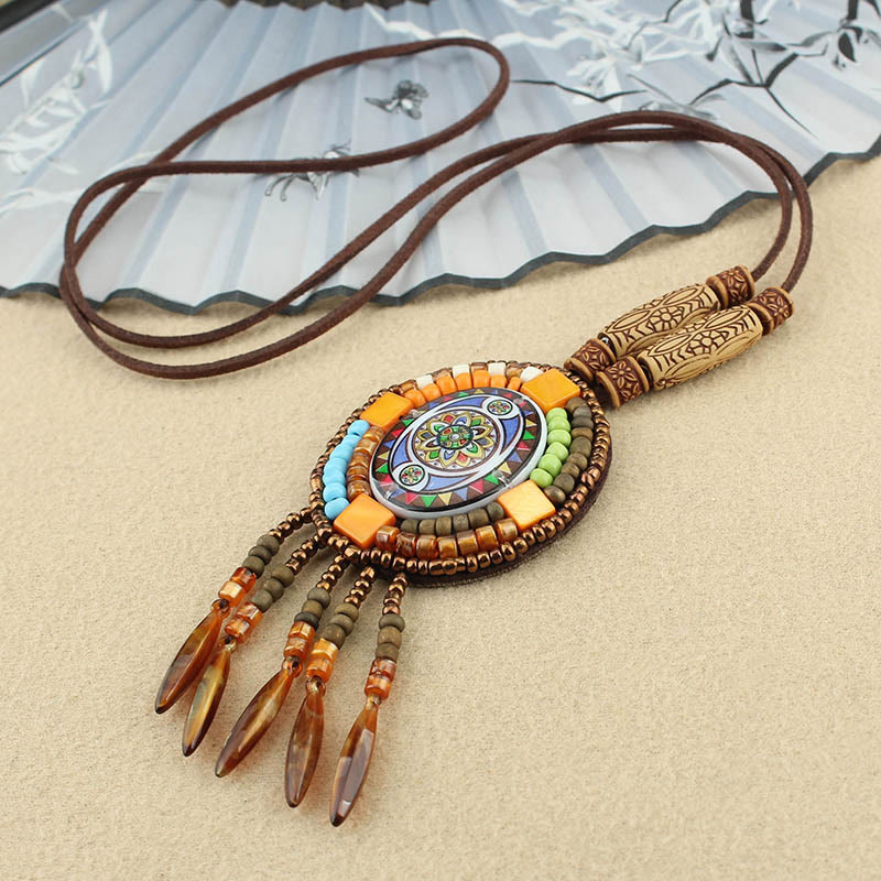 Wear FengShui Mandala Pattern Beads Creativity Necklace Pendant