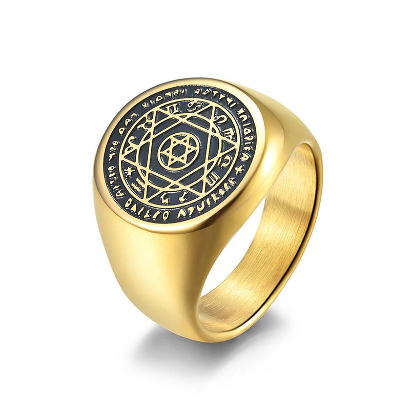 Wear FengShui 12 Constellations of the Zodiac Star of David Protection Ring