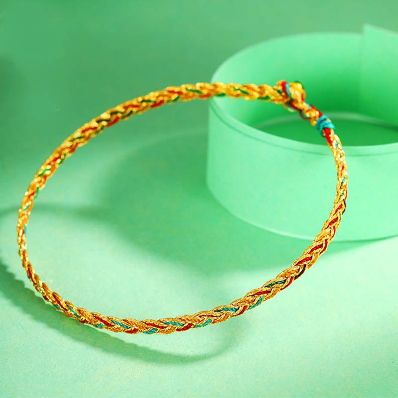 Wear FengShui Handmade Multicolored Dragon Scale Pattern Braid String Bracelet