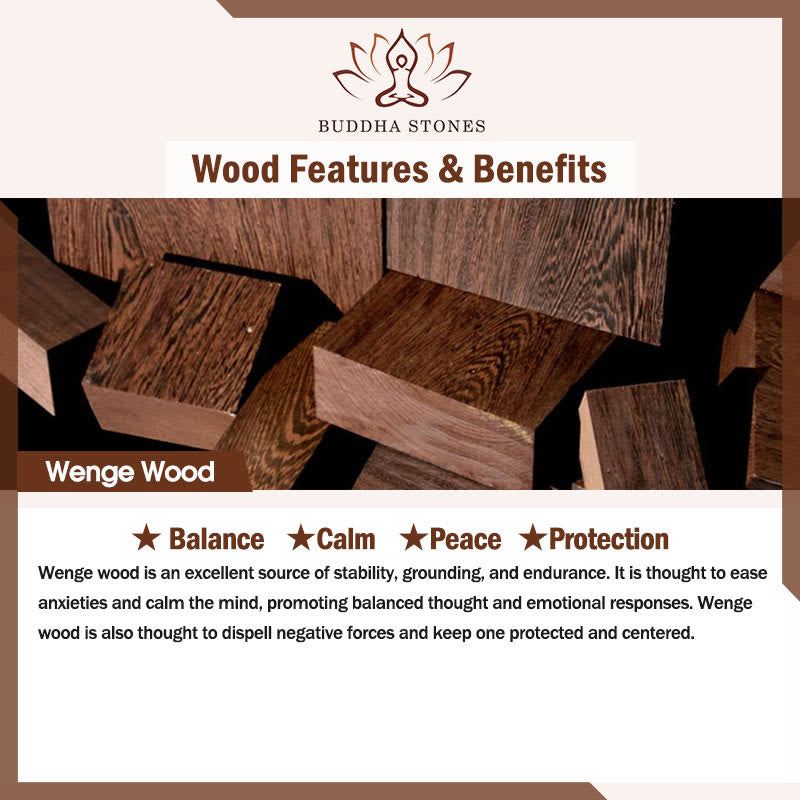 Wear FengShui Tibetan Om Mani Padme Hum Dzi Bead Wenge Wood Necklace Pendant