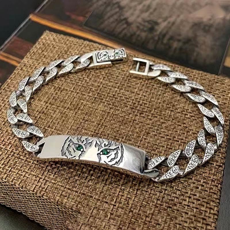 Wear FengShui Tiger Tang Dynasty Flower Design Copper Luck Chain Bracelet