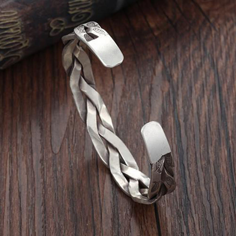 Wear FengShui Koi Fish Twisted Design Luck Wealth Cuff Bracelet Bangle