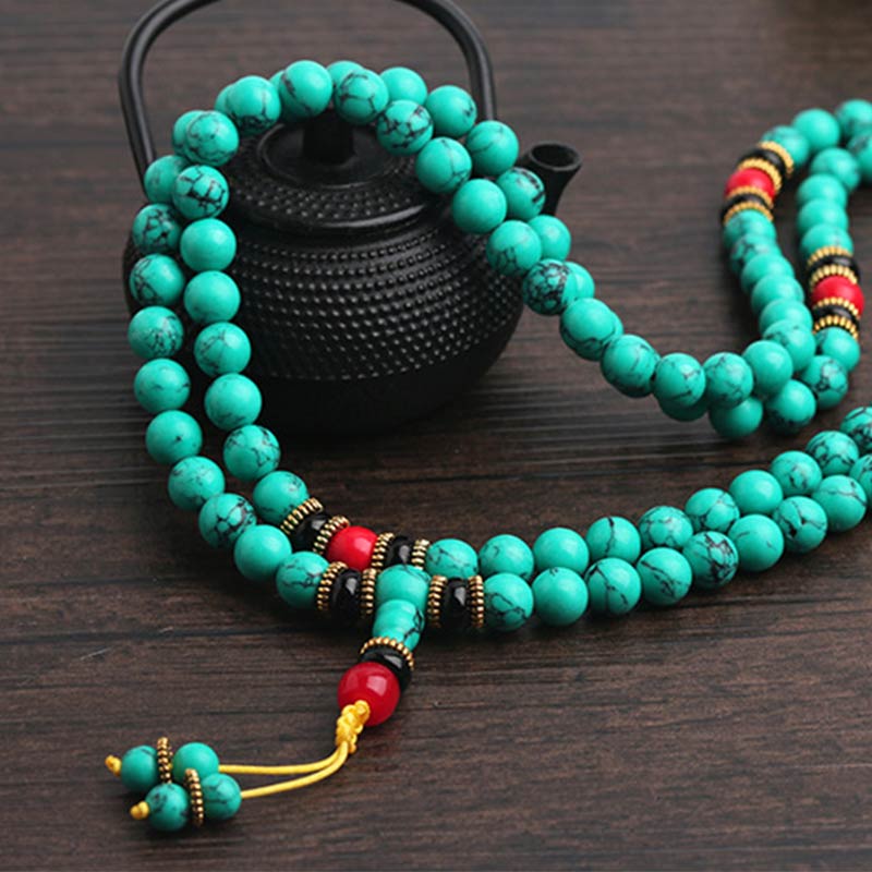 Wear FengShui Tibetan Turquoise Healing Mala Bracelet