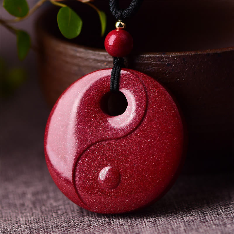 Wear FengShui Laughing Buddha Yin Yang Chinese Zodiac Gourd Natural Cinnabar Blessing Necklace Pendant