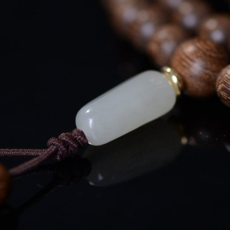 Wear FengShui 108 Mala Beads Rosewood Jade Calm Bracelet
