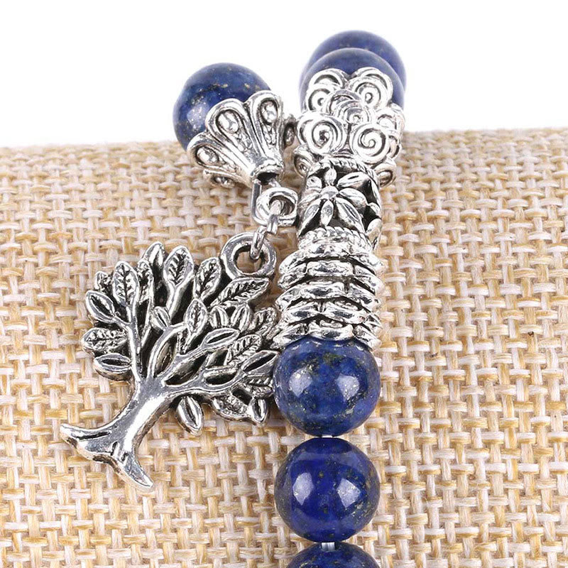 Wear FengShui Natural Gemstone Tree of Life Lucky Charm Stretch Bracelet