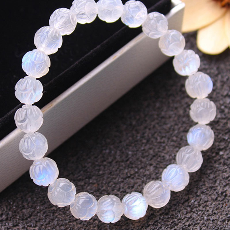 Wear FengShui Natural Moonstone Lotus Love Bracelet
