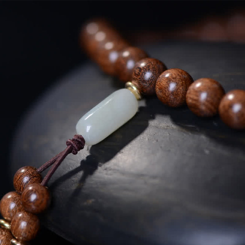 Wear FengShui 108 Mala Beads Rosewood Jade Calm Bracelet
