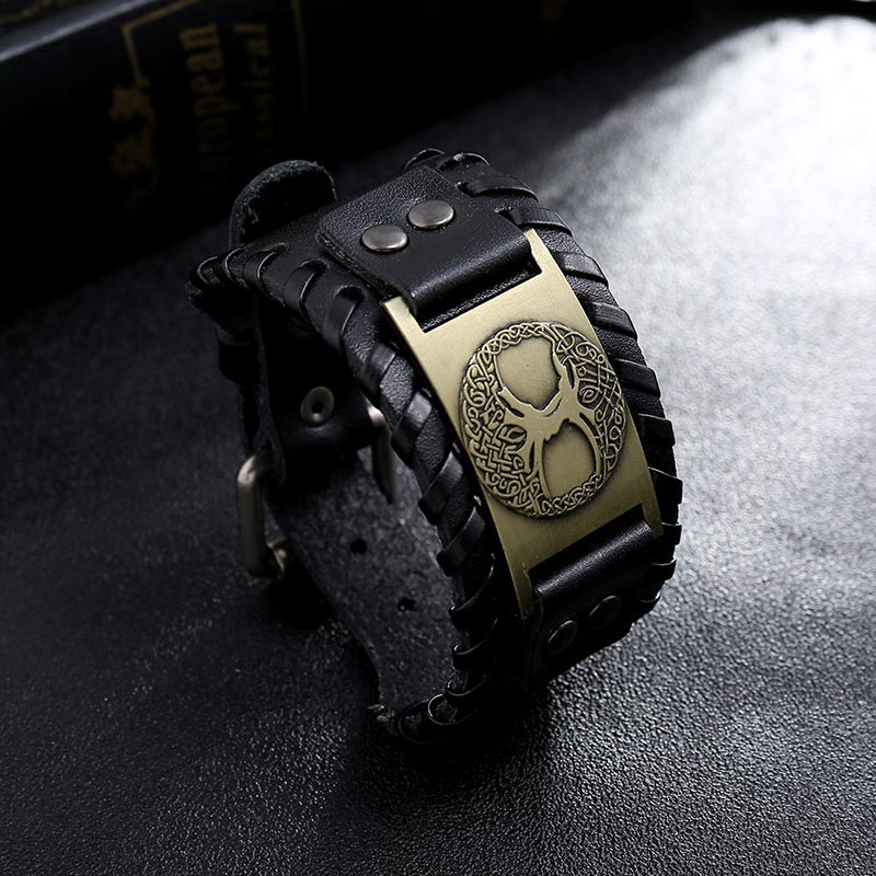 Wear FengShui Lucky Tree Of Life Balance Leather Bracelet