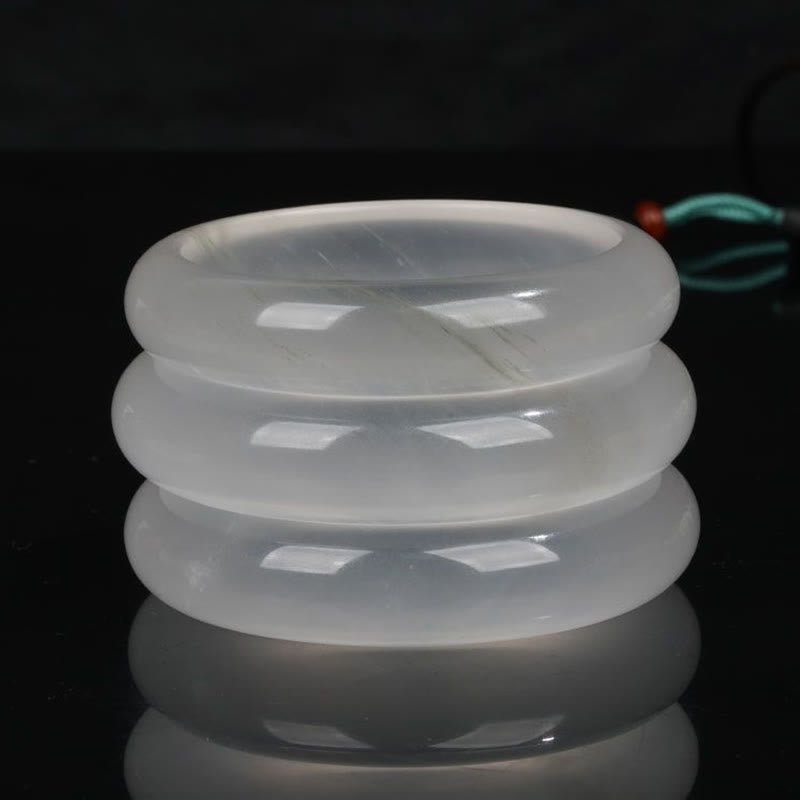 Wear FengShui Natural Translucent Golden Silk Jade Wealth Luck Bracelet Bangle