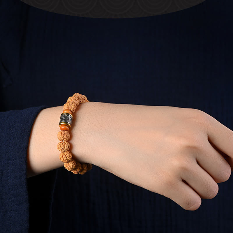 Wear FengShui Tibet Rudraksha Bodhi Seed Wealth Auspiciousness Bracelet