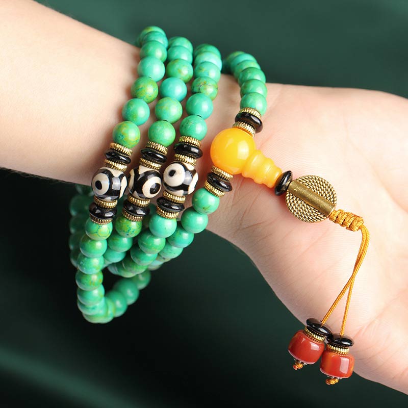 Wear FengShui Tibetan Turquoise Mala Balance Necklace Bracelet