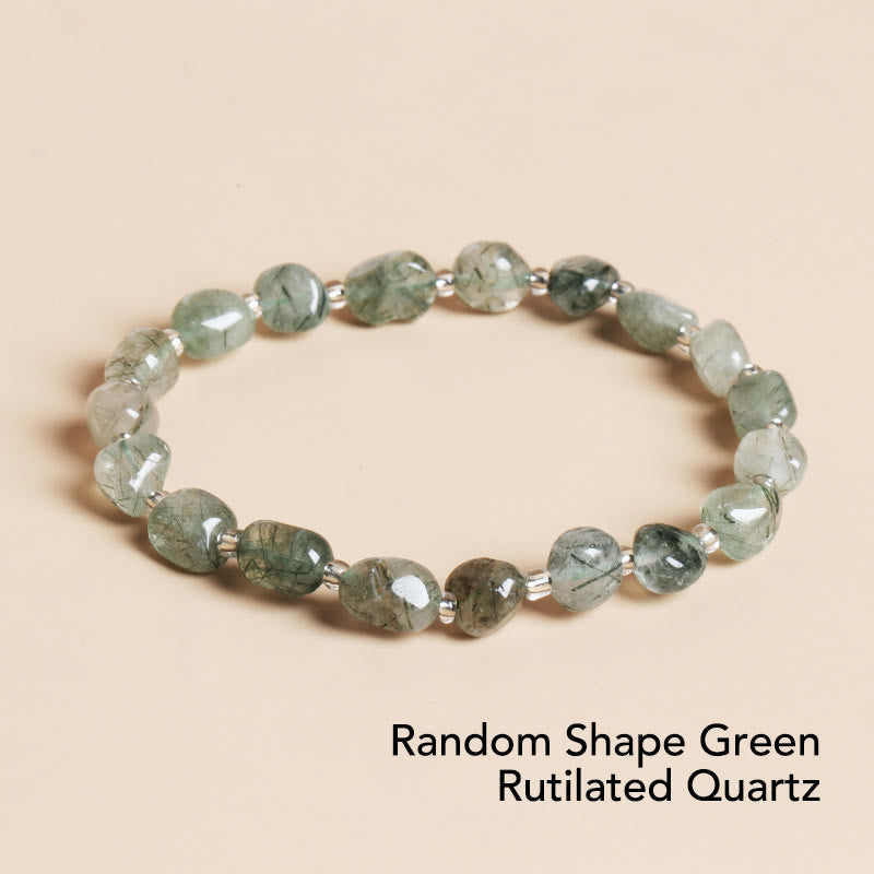 Wear FengShui Natural Irregular Shape Stone Crystal Meditation Balance Bracelet