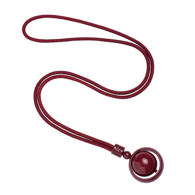Wear FengShui Cinnabar Om Mani Padme Hum PiXiu Blessing Lucky Bead Necklace Pendant
