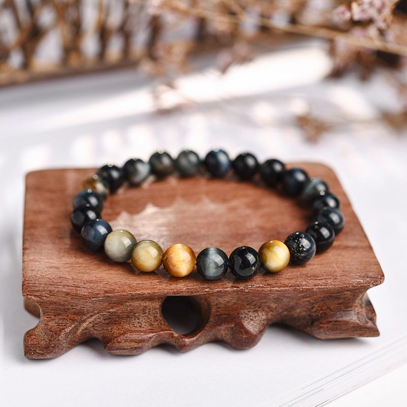 Wear FengShui  Anxiety Stress Healing Crystal Tiger Eye Bead Bracelet