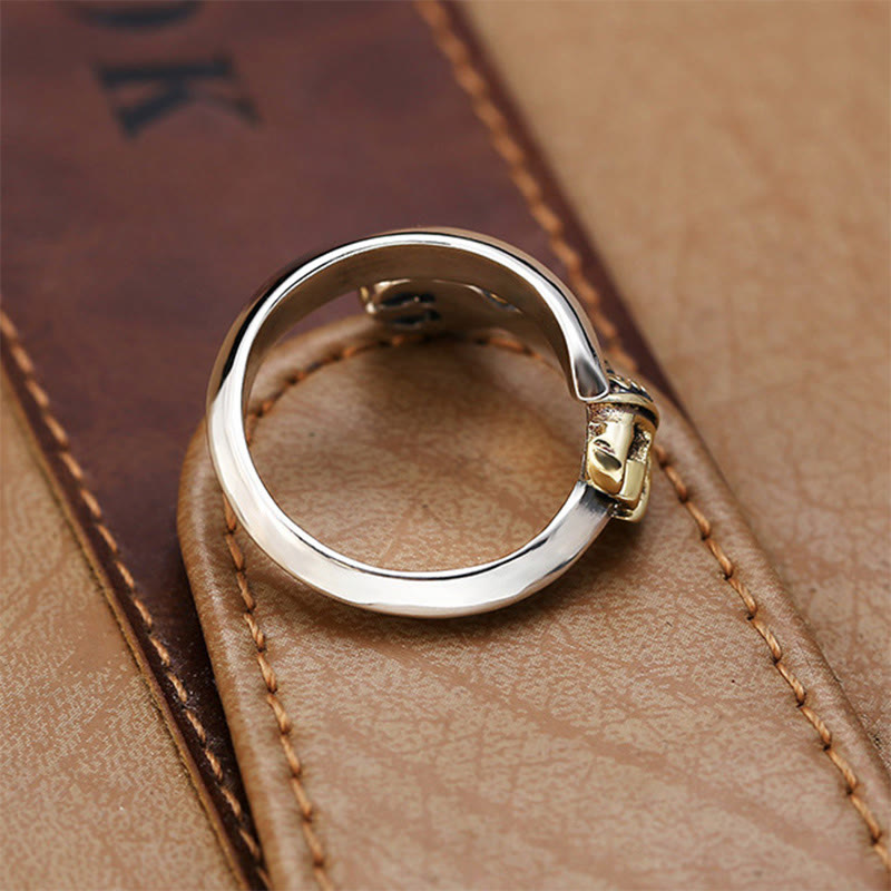 Wear FengShui Tibetan Dorje Vajra Engraved Design Copper Luck Wealth Adjustable Ring