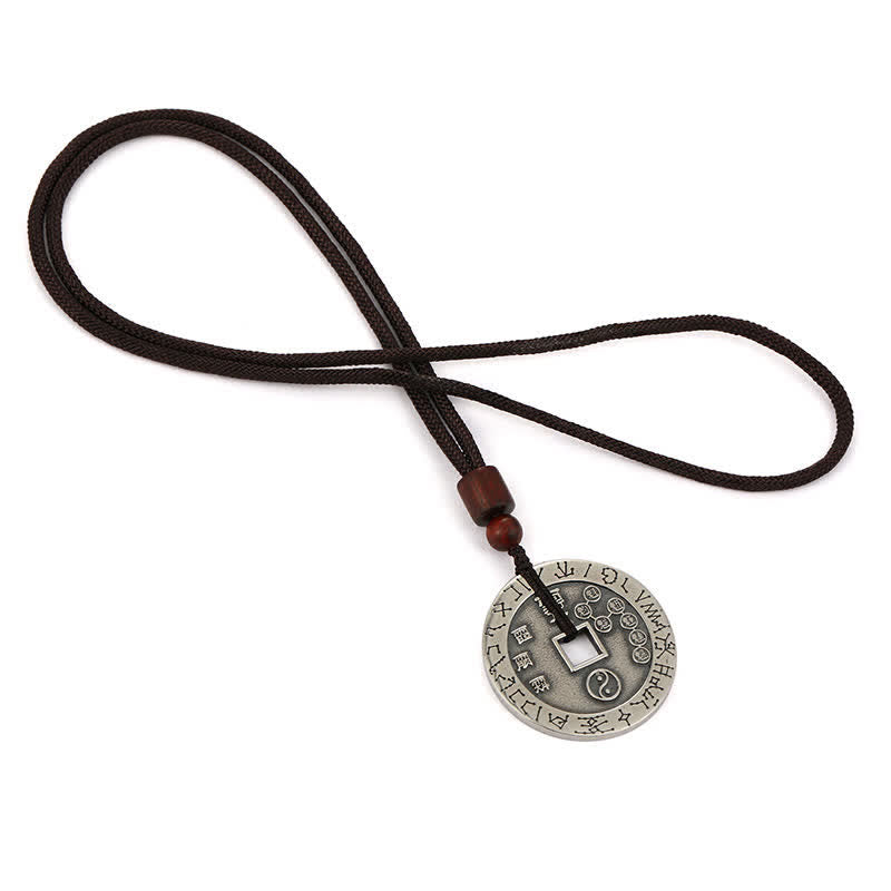 Wear FengShui Bagua Yin Yang Copper Coin Star Balance Energy Necklace Pendant