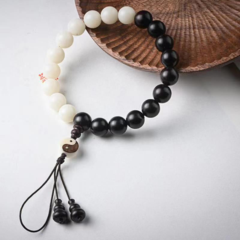 Wear FengShui Ebony YinYang Protection Bracelet Decoration