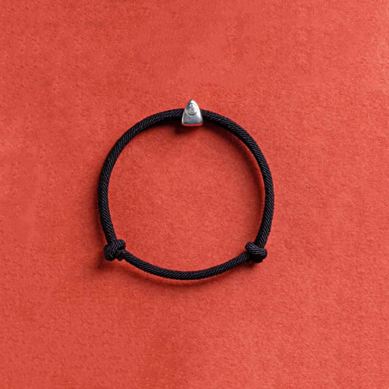 Wear FengShui 925 Sterling Silver Fu Character Blessing Handmade Braided Bracelet