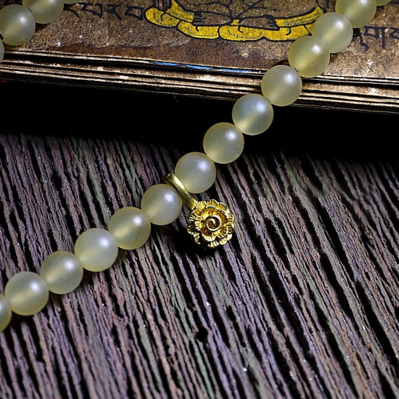 Wear FengShui 108 Mala Beads Tibet Sheep Horn Amber Luck Bracelet
