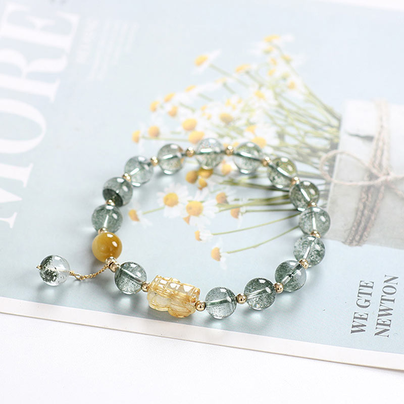Wear FengShui Green Phantom Citrine PiXiu Confidence Bracelet