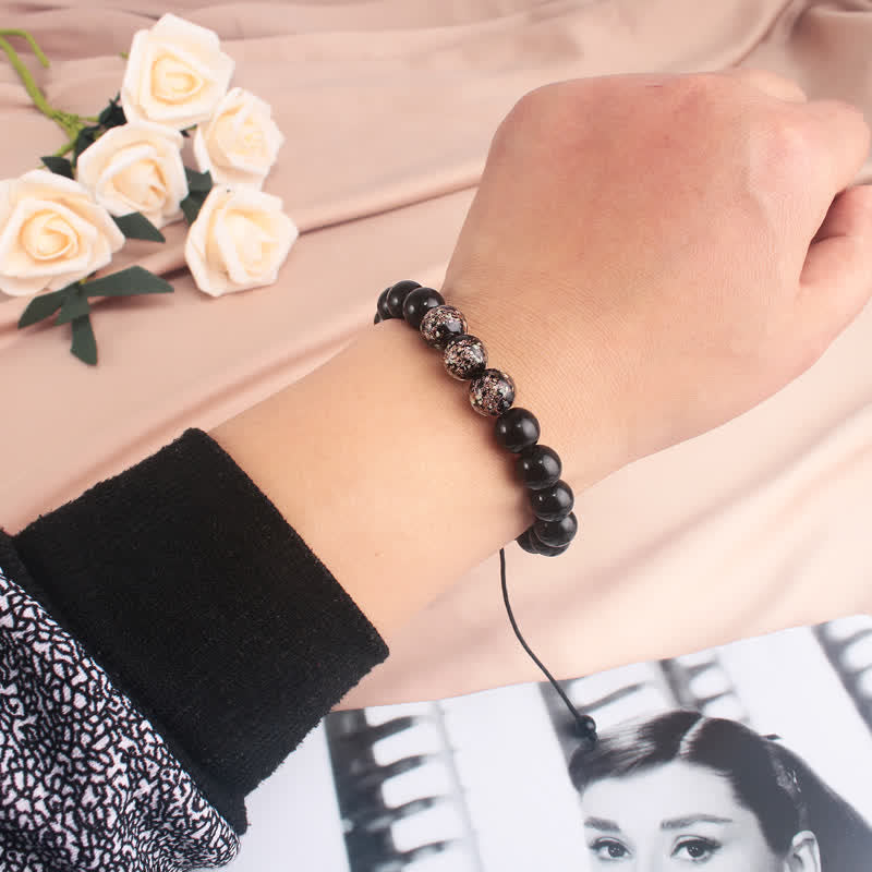 Wear FengShui Black Obsidian Luminous Glowstone Strength Bracelet