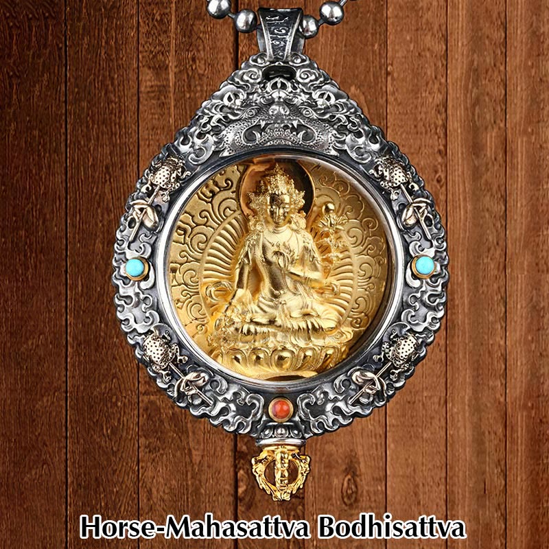 Wear FengShui Chinese Zodiac Natal Buddha Thangka Nine Palaces Eight Diagrams Wealth Rotatable Necklace Pendant
