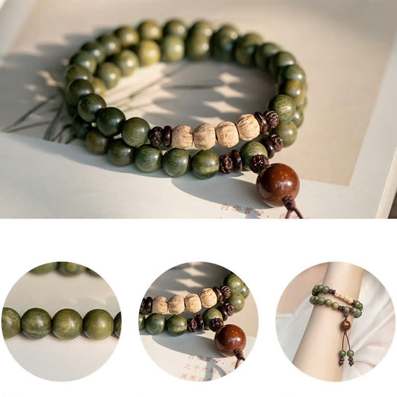 Wear FengShui Green Sandalwood Positive Peace Bracelet