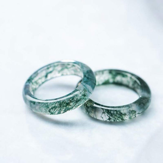 Wear FengShui Moss Agate Healing Balance Ring