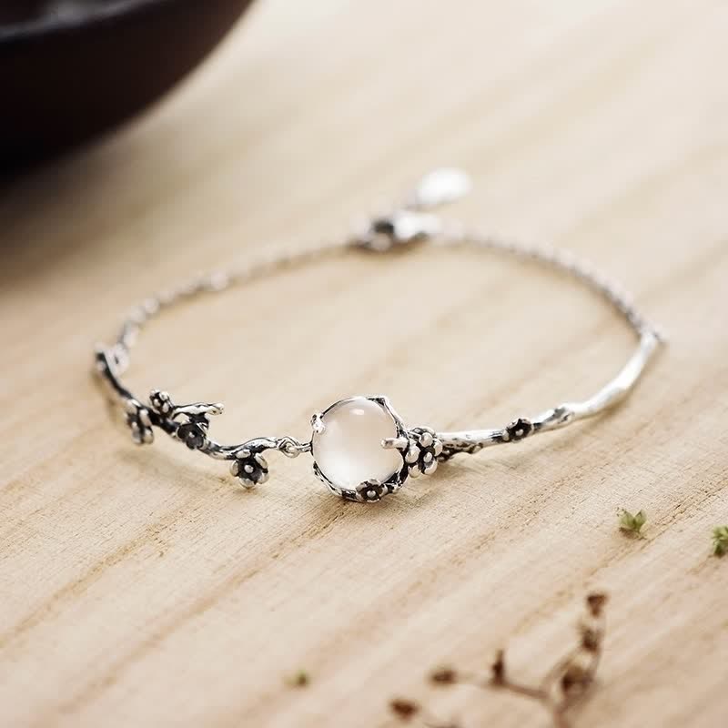 Wear FengShui "Sending Grace and Harmony"Plum Blossom Chalcedony Bracelet Includes Gift Message Card