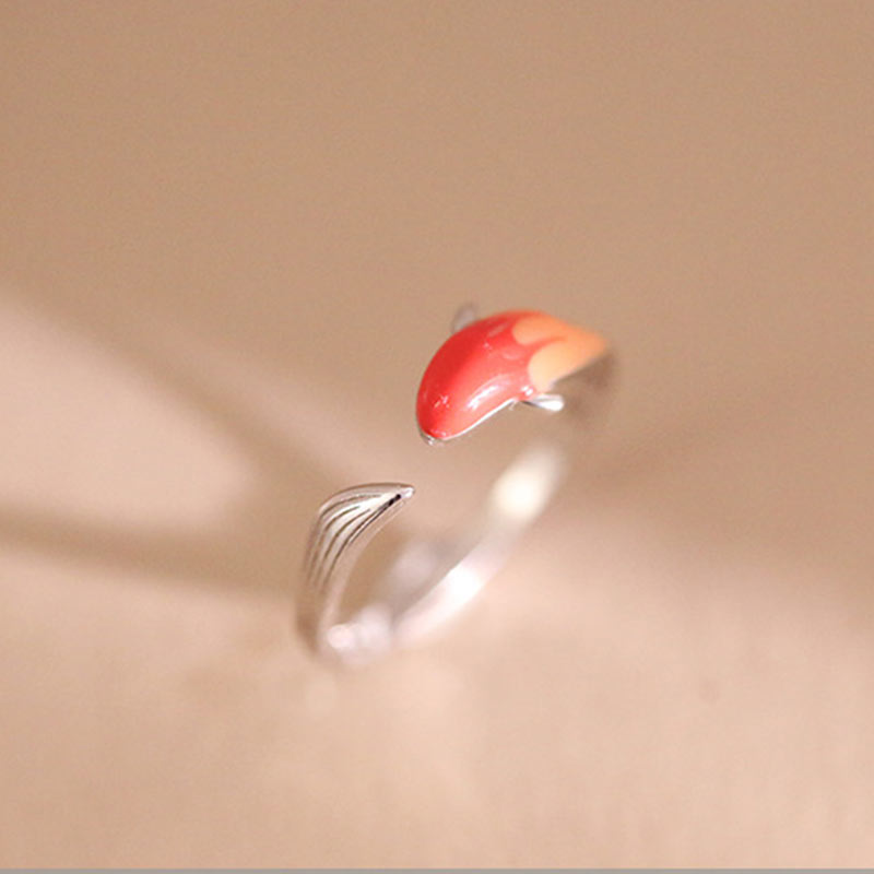 Wear FengShui Koi Fish Copper Balance Luck Adjustable Ring
