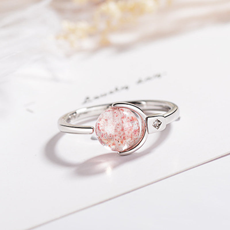 Wear FengShui Pink Crystal Soothing Rotation Ring