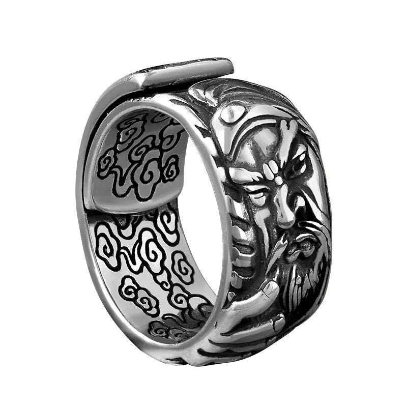 Wear FengShui Guan Gong Auspicious Clouds Amulet Wealth Ring
