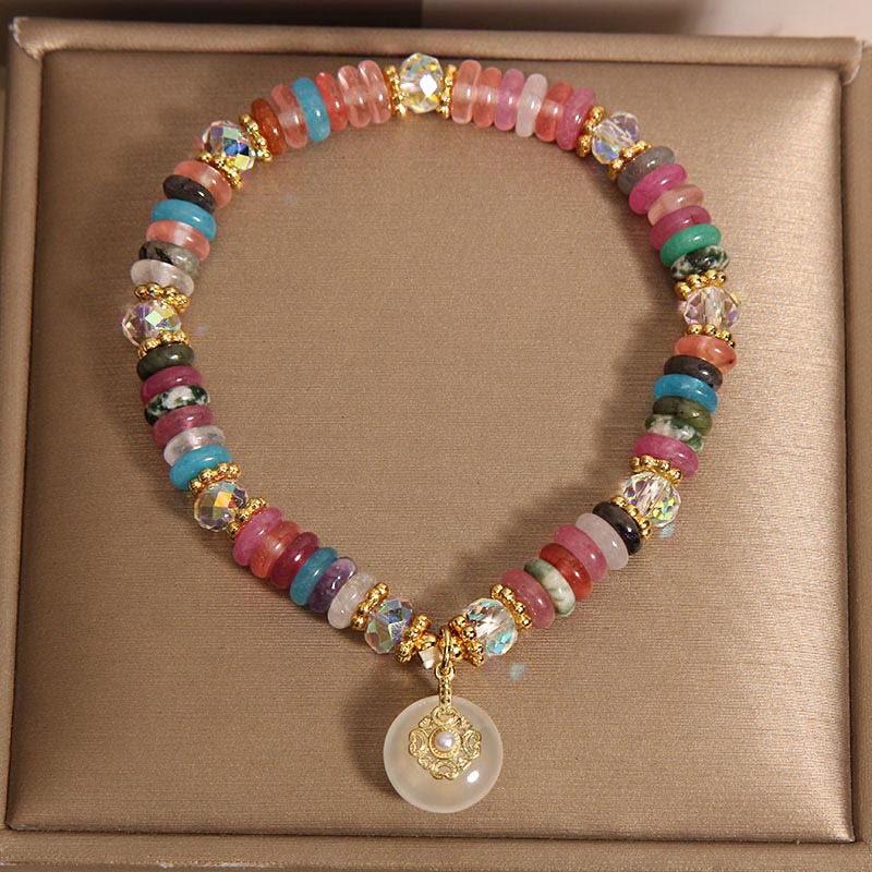 Wear FengShui Various Crystal Peace Buckle Auspicious Bracelet