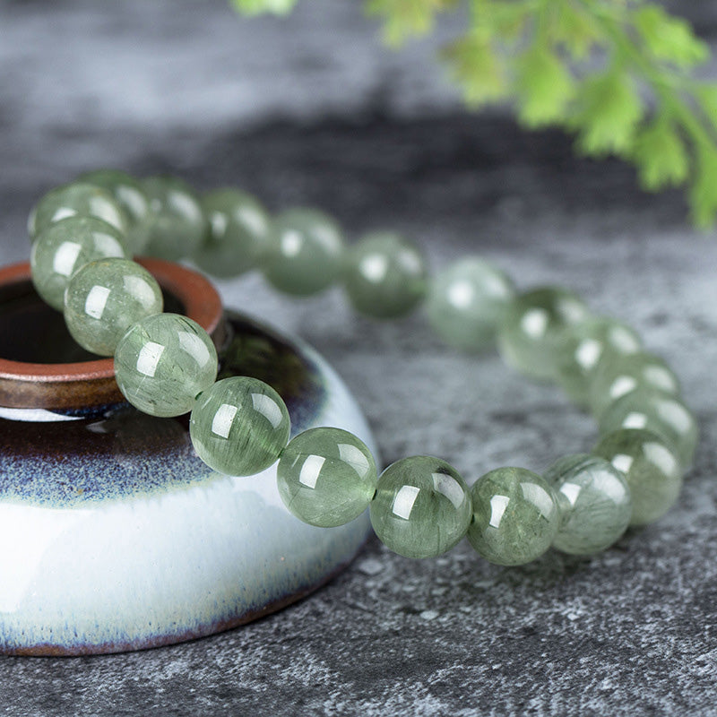 Wear FengShui Natural Green Crystal Blessing Wealth Bracelet