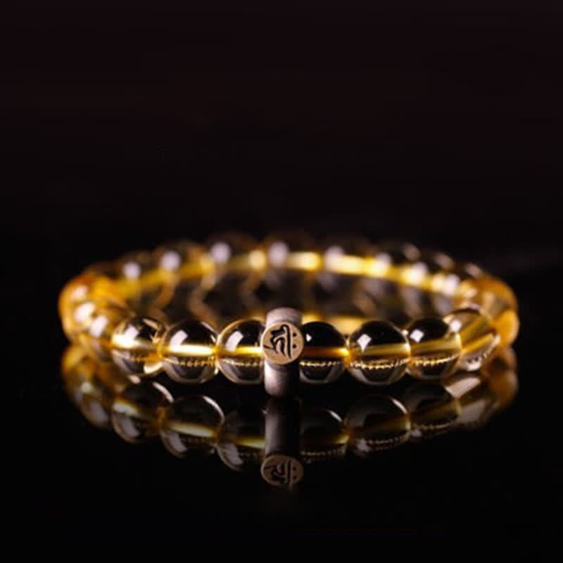 Wear FengShui 925 Sterling Silver Chinese Zodiac Natal Buddha Citrine Protection Bracelet