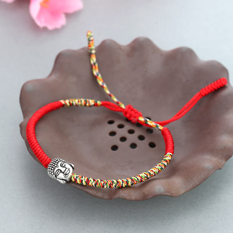 Wear FengShui Handmade Colorful King Kong Knot Buddha Serenity String Bracelet