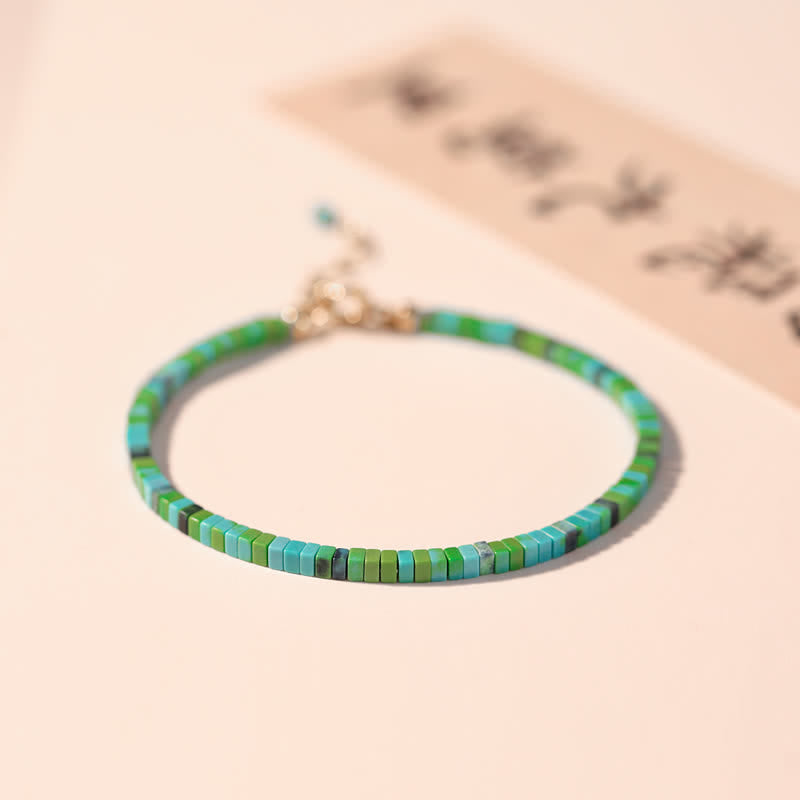 Wear FengShui Turquoise Beaded Friendship Strength Chain Bracelet