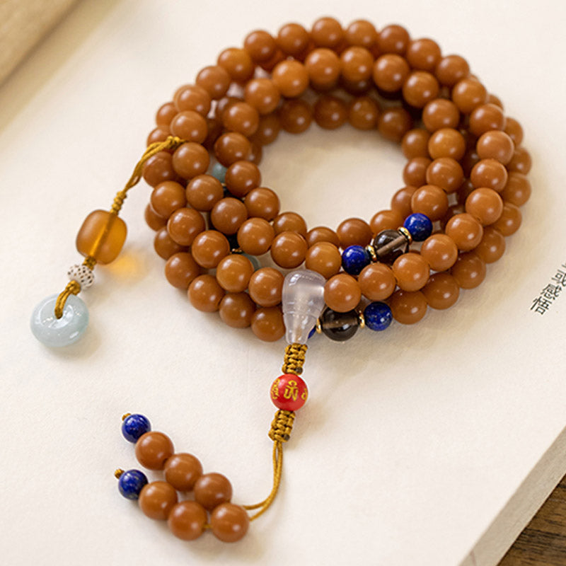 Wear FengShui 108 Beads Bodhi Seed Blessing Meditation Bracelet Mala