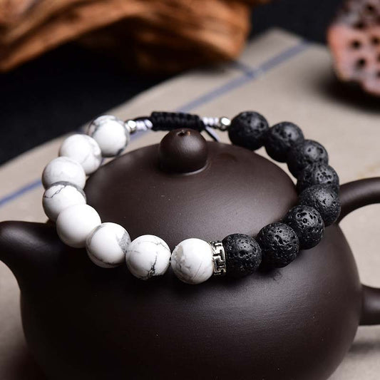 Wear FengShui Yin Yang Lava Stone Protection Bracelet