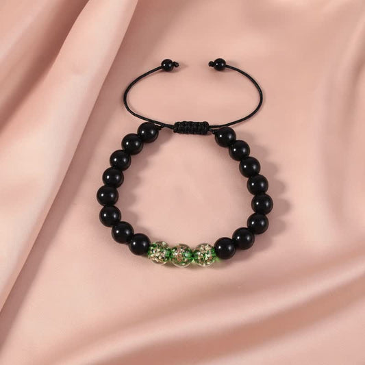 Wear FengShui Black Obsidian Luminous Glowstone Strength Bracelet