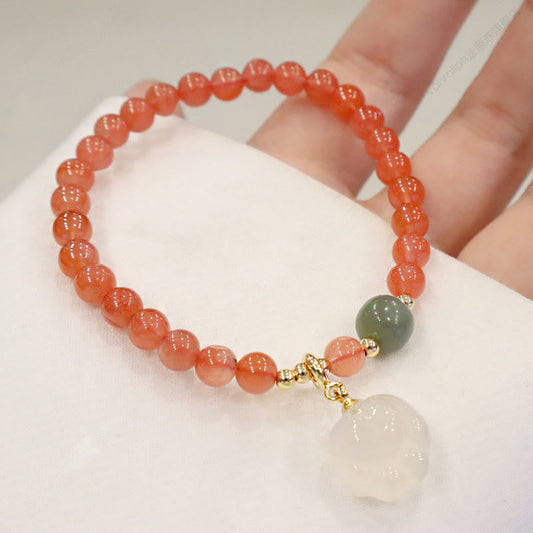 Wear FengShui Red Agate Chalcedony Cat Paw Jade Confidence Bracelet