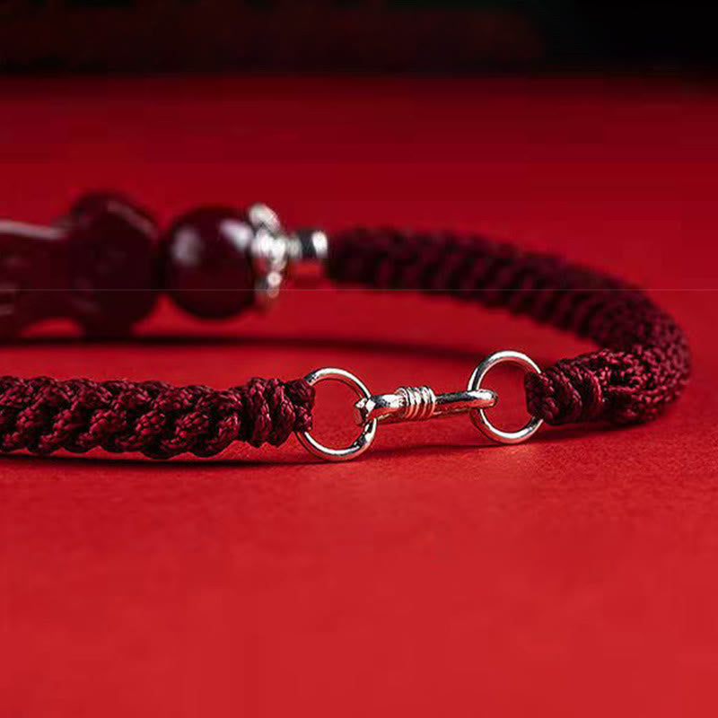 Wear FengShui Handcrafted PiXiu Cinnabar Wealth Luck Braided Bracelet