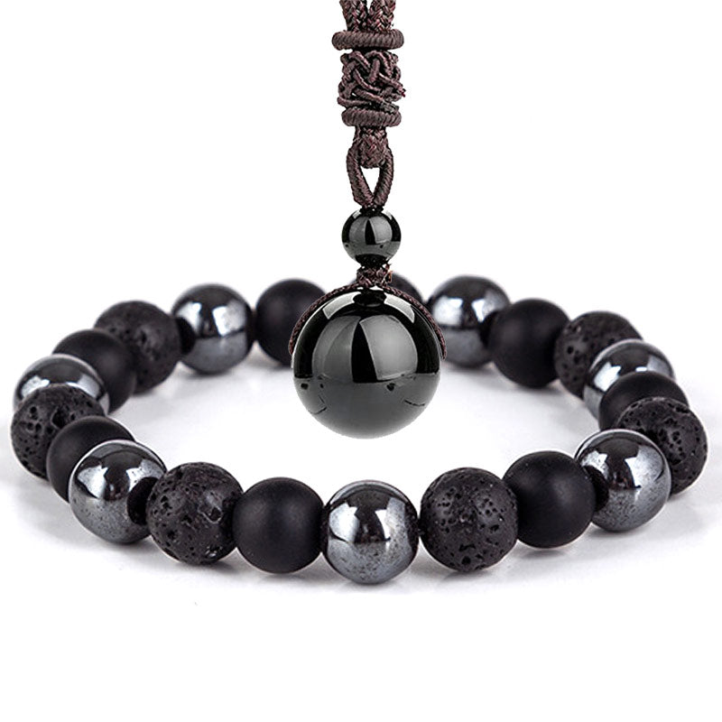 Wear FengShui Tibetan Tiger's Eye Bracelet Necklace Set