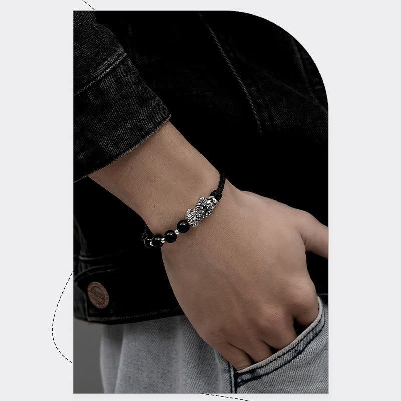Buddha3Bodhi 999 Sterling Silver Black Obsidian Pixiu Strength Bracelet