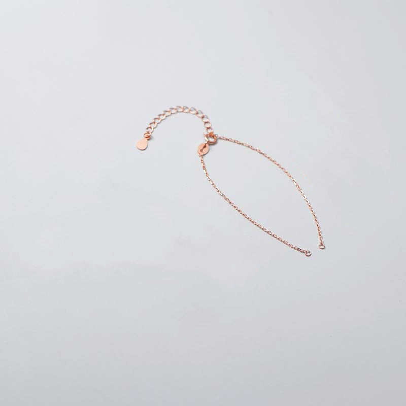 Wear FengShui 925 Sterling Silver Semi-finished Chain Blessing Bracelet