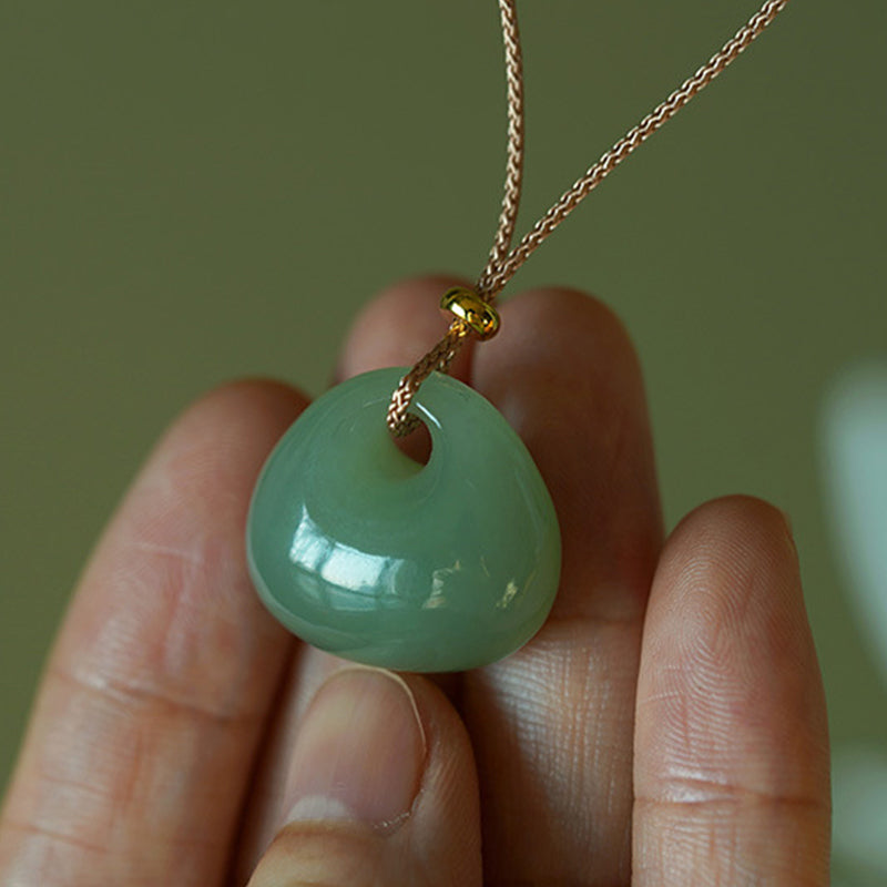 Wear FengShui Natural Jade Luck Prosperity Necklace Pendant (Random Color)